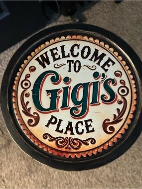Personalized Drink Table - “Gigi’s Place” Cozy Coffee Table Stand - Small Space